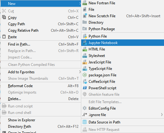 PyCharm New Notebook